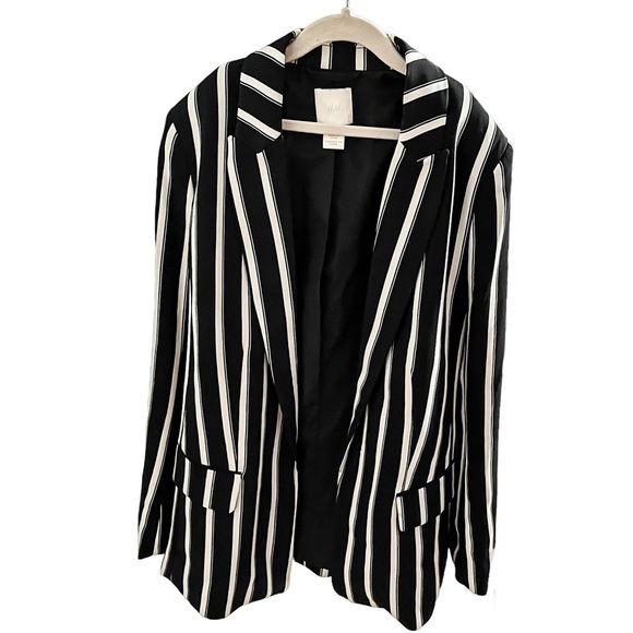 H&M striped black & white blazer - Picture 1 of 2